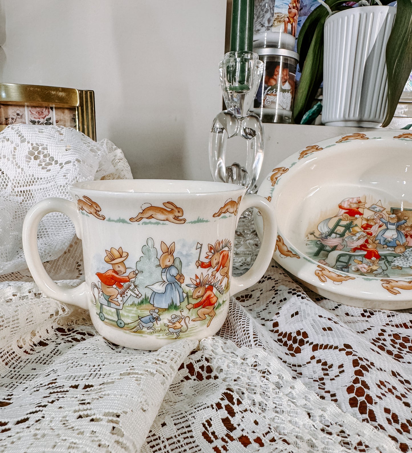 Vintage Bunny Storybook Children’s Dish Set (3-Piece)