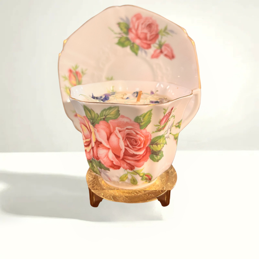 Old Rose Lemon Verbena Teacup Candle