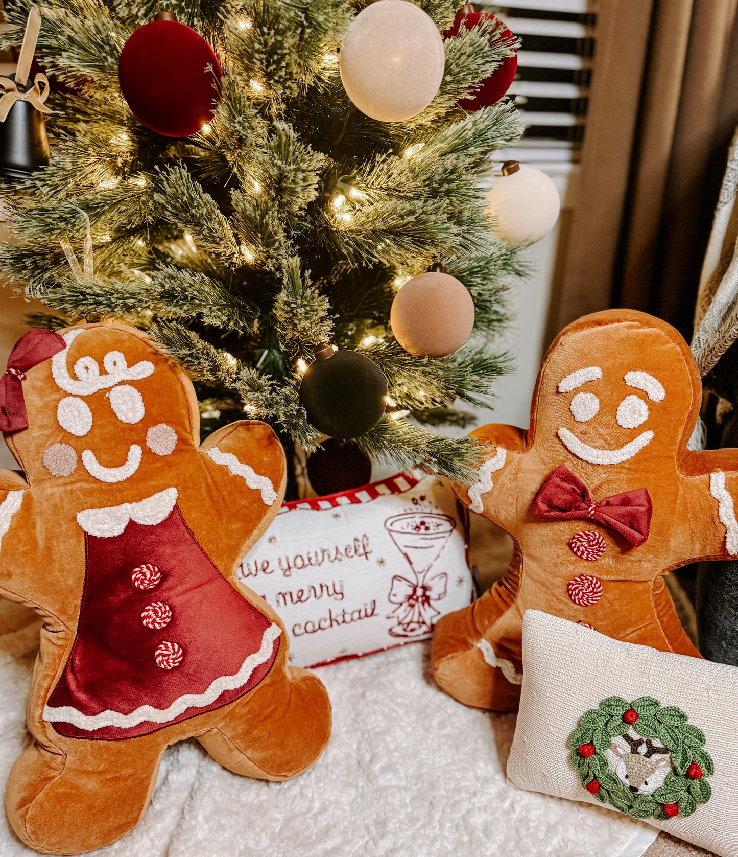 Mr. Gingerbread Appliqued Pillow