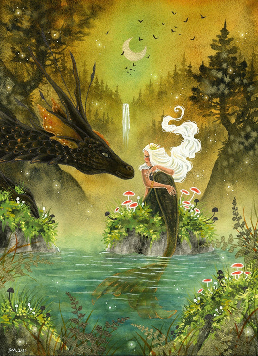 Hello Mermaid Fantasy Art Print