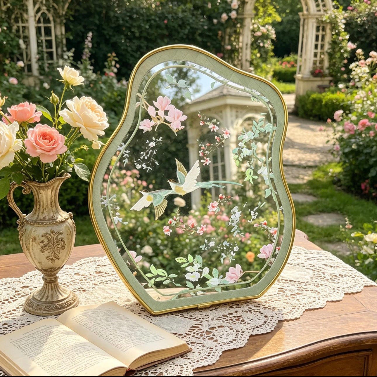 Enchanted Garden Bird Mirror