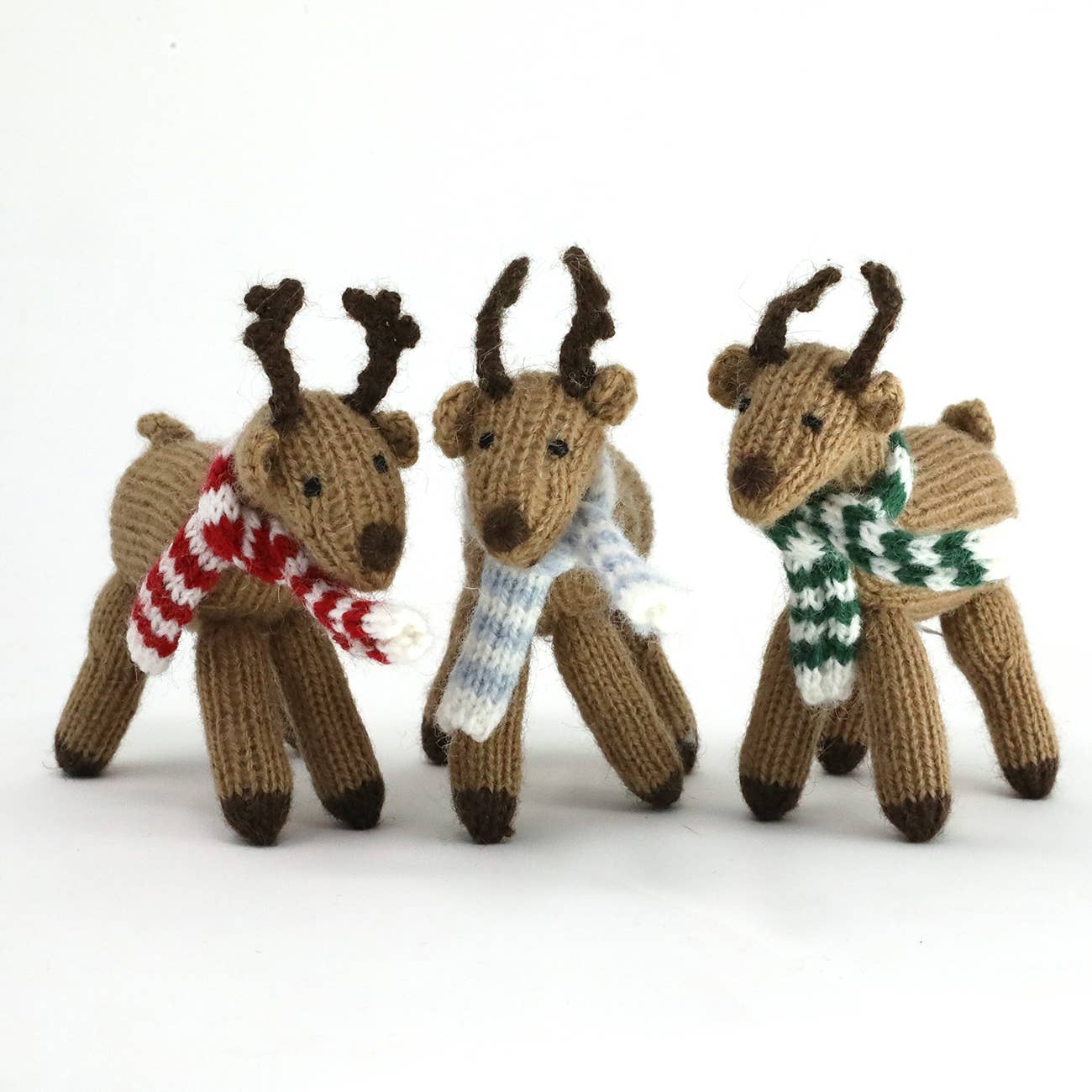 Handmade Knit Reindeer Holiday Ornament