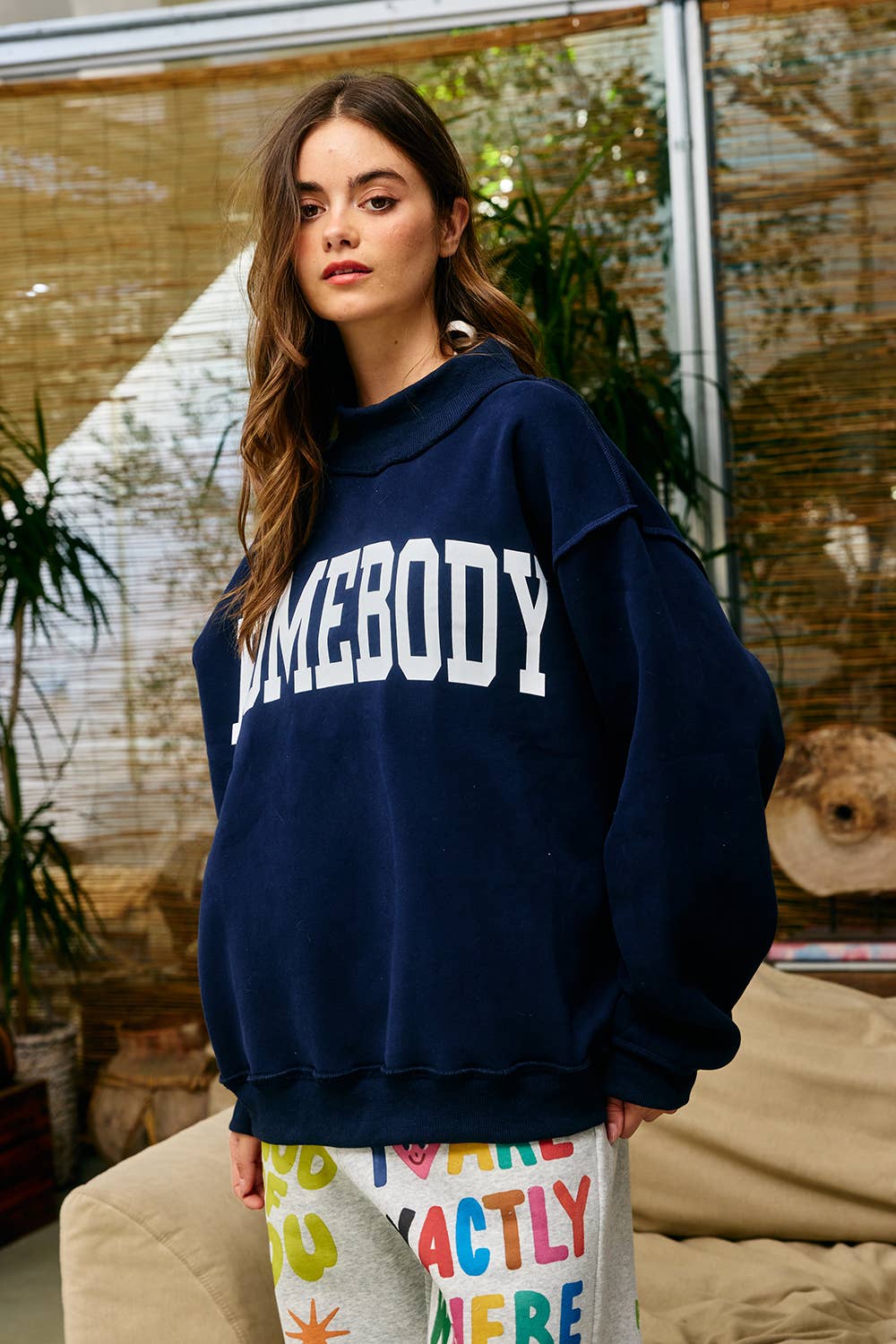 Homebody Reversible Mock Neck Sweatshirt