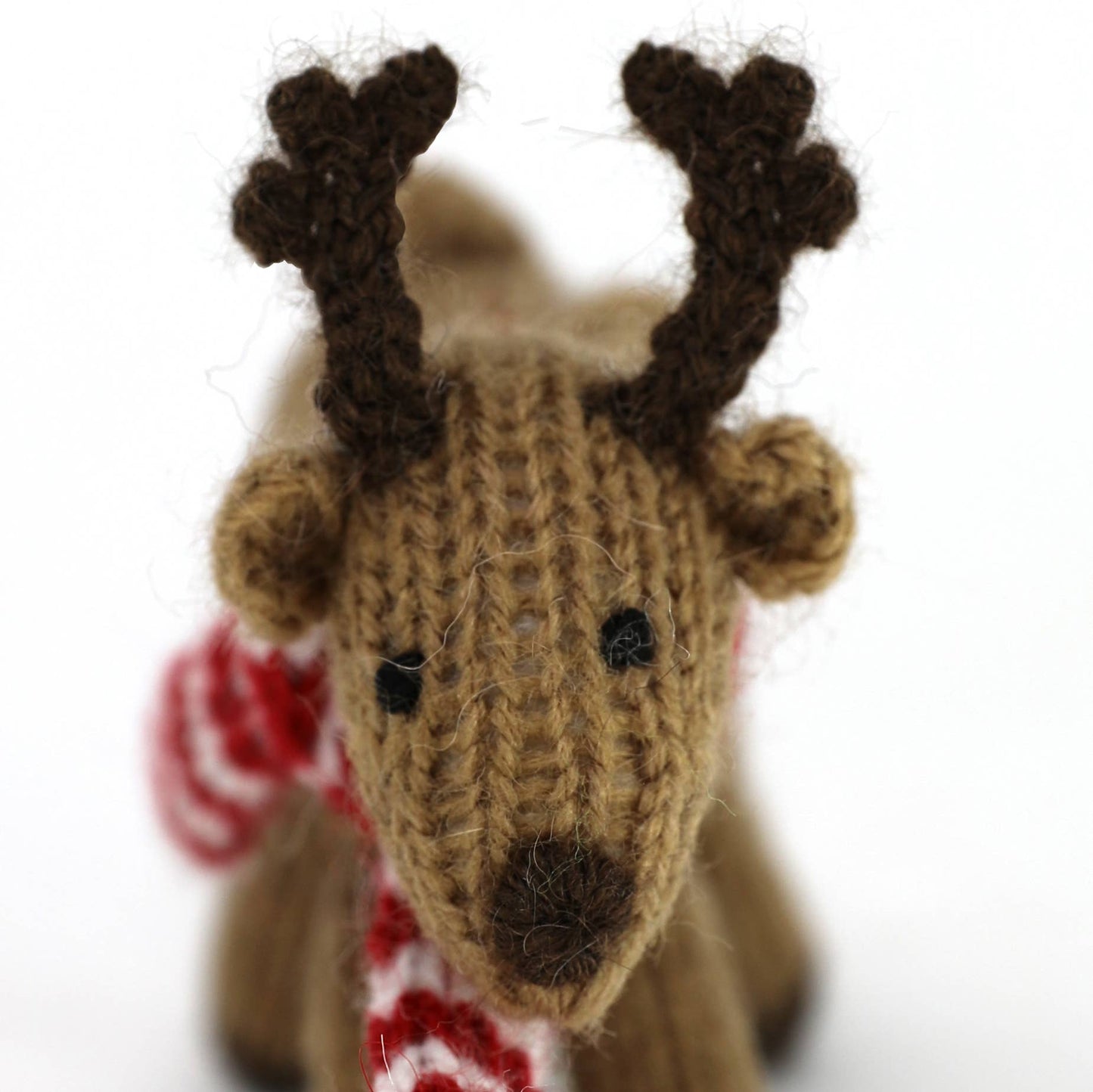 Handmade Knit Reindeer Holiday Ornament