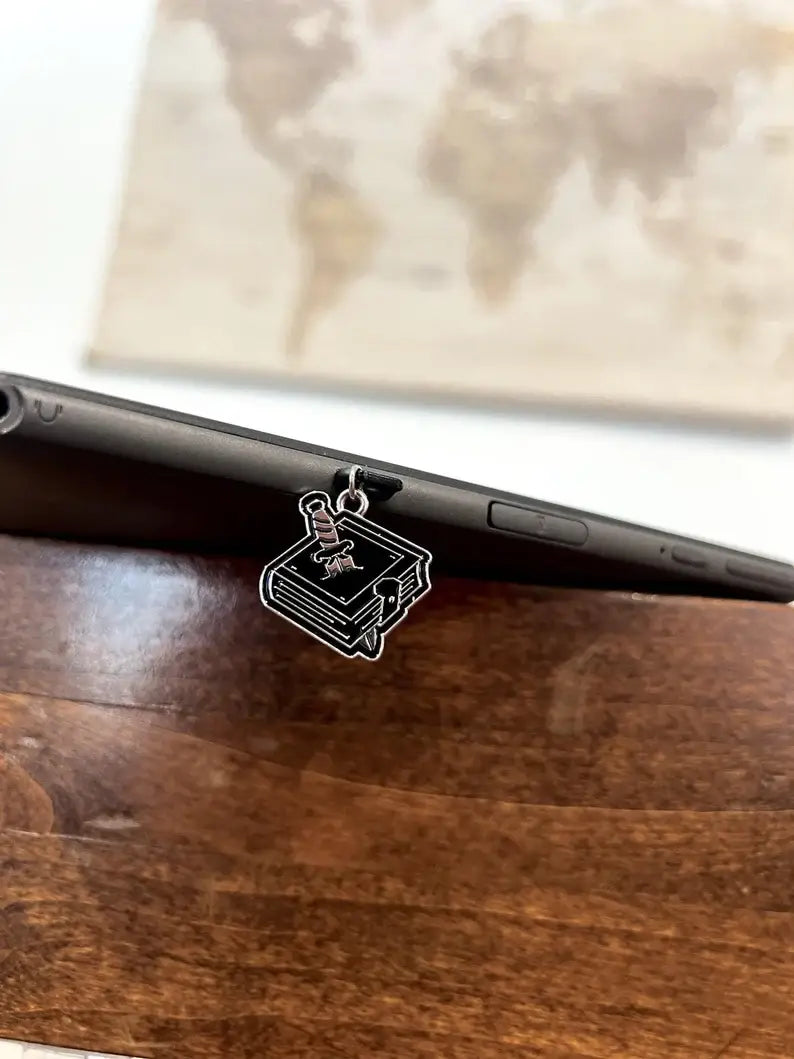 Black Book & Dagger Kindle Charm | USB-C Dust Plug