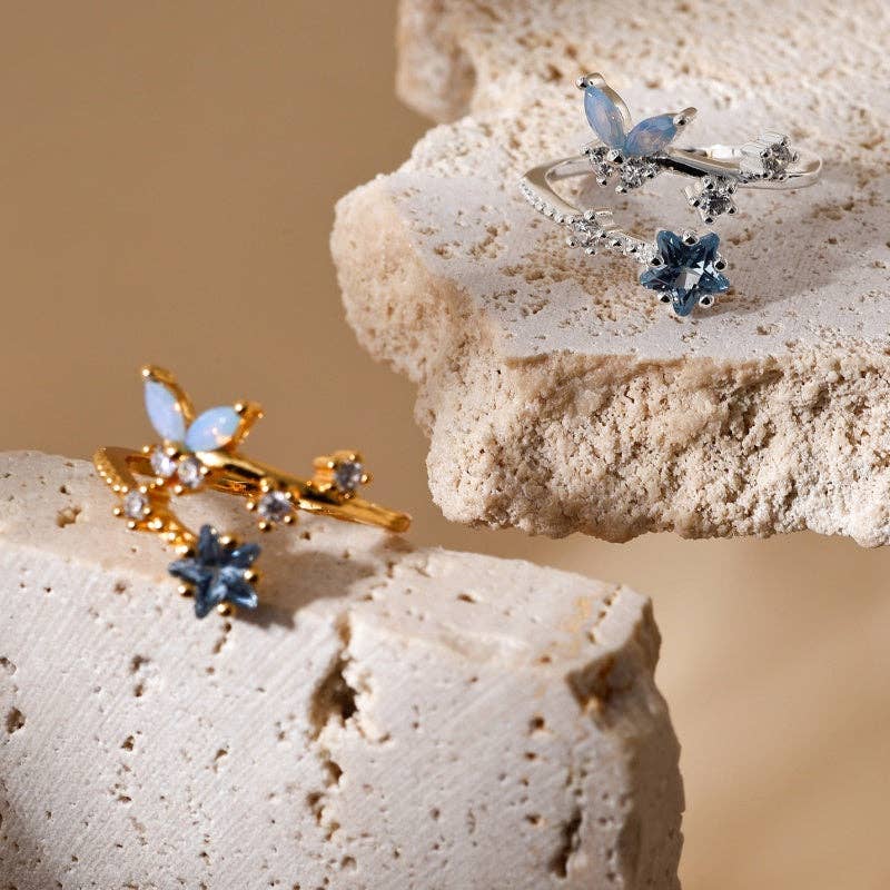 Starlit Butterfly Adjustable Ring PREORDER