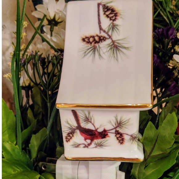 Porcelain Cardinal Guardian Night Light