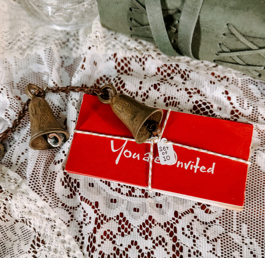 Vintage “You Are Invited” Cards (Set of 10)