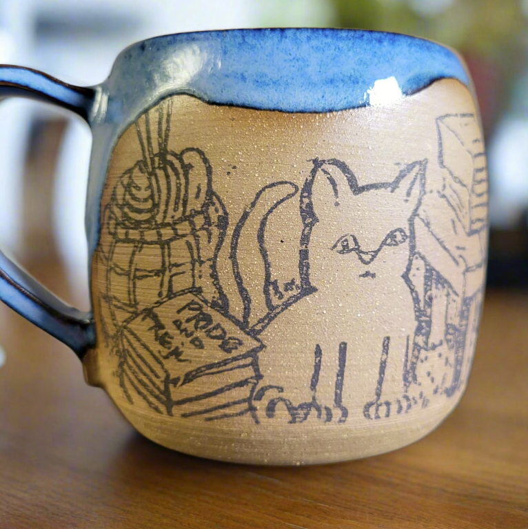 Cozy Cat & Classics Stoneware Mug