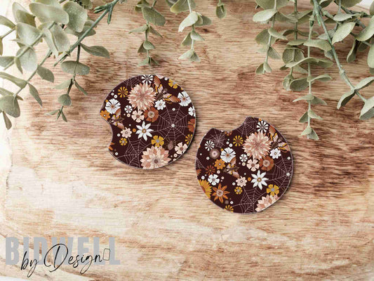 Autumn Floral Car Coaster Set Preorder