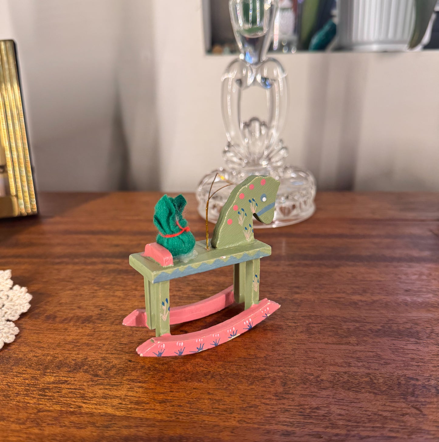Vintage Wooden Rocking Horse Ornament