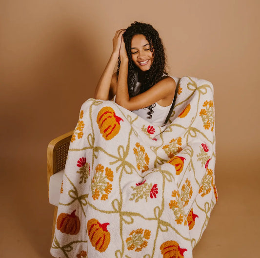 Patchwork Pumpkins Luxe Blanket