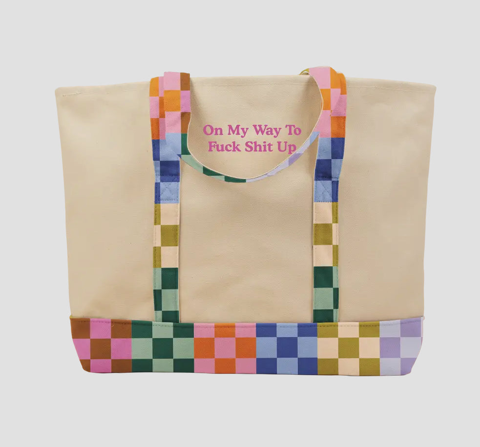 Rainbow Grid Classic Tote – On My Way Tote Bag