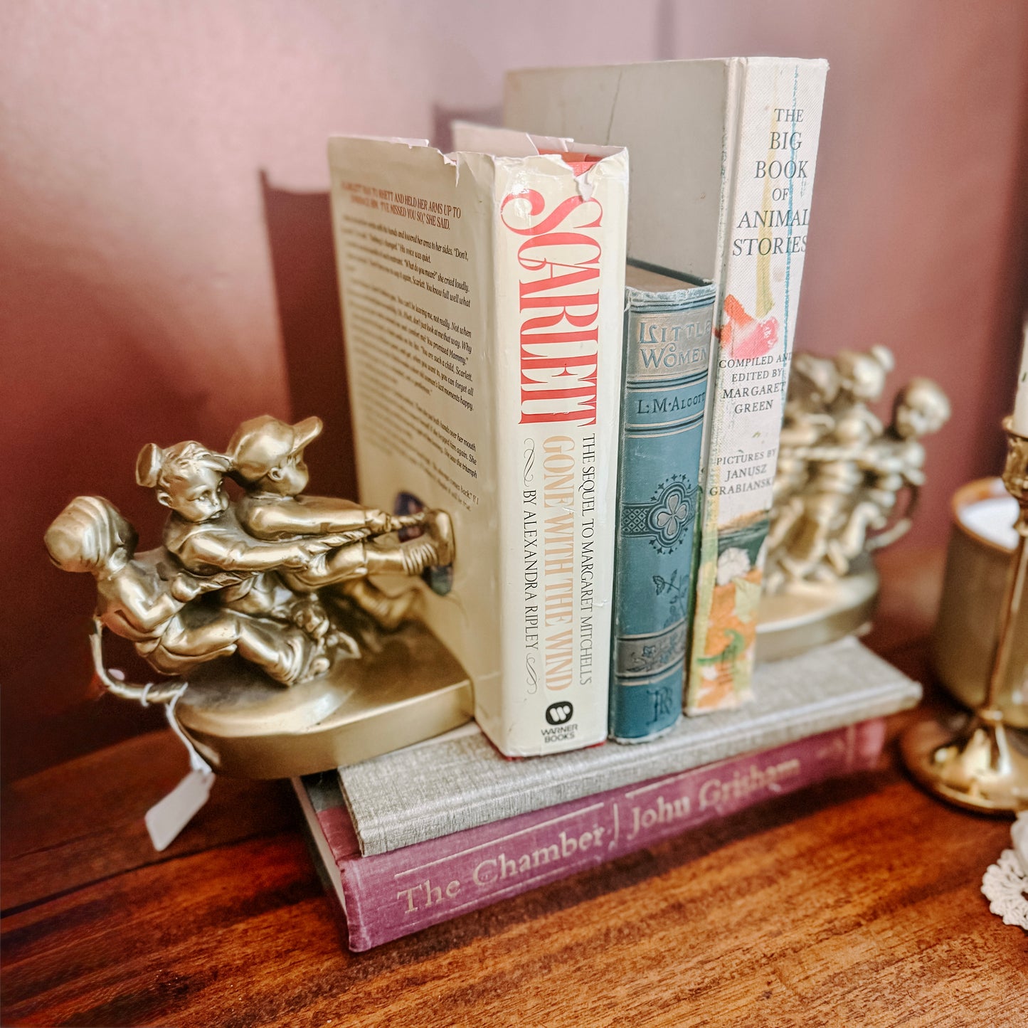 Tug of Wonder Vintage Brass Bookends