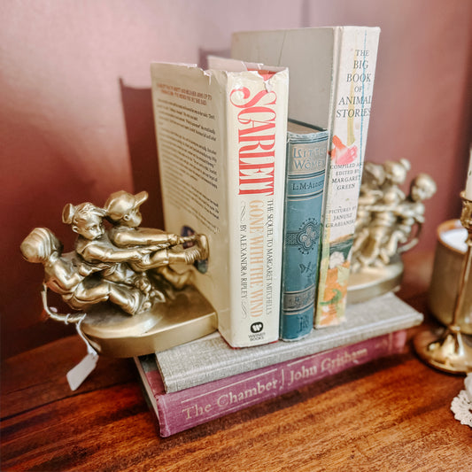 Tug of Wonder Vintage Brass Bookends