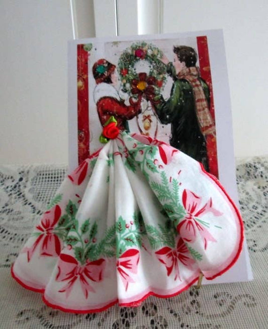 The Christmas Wreath Keepsake Hankie Card Preorder