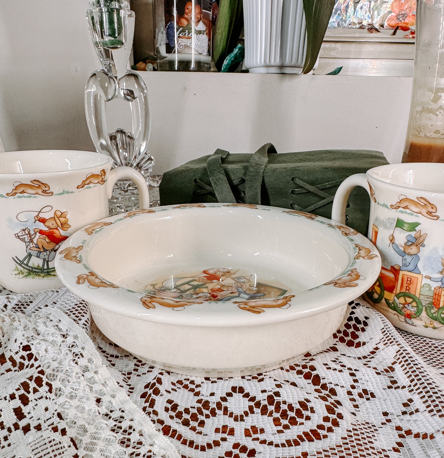 Vintage Bunny Storybook Children’s Dish Set (3-Piece)