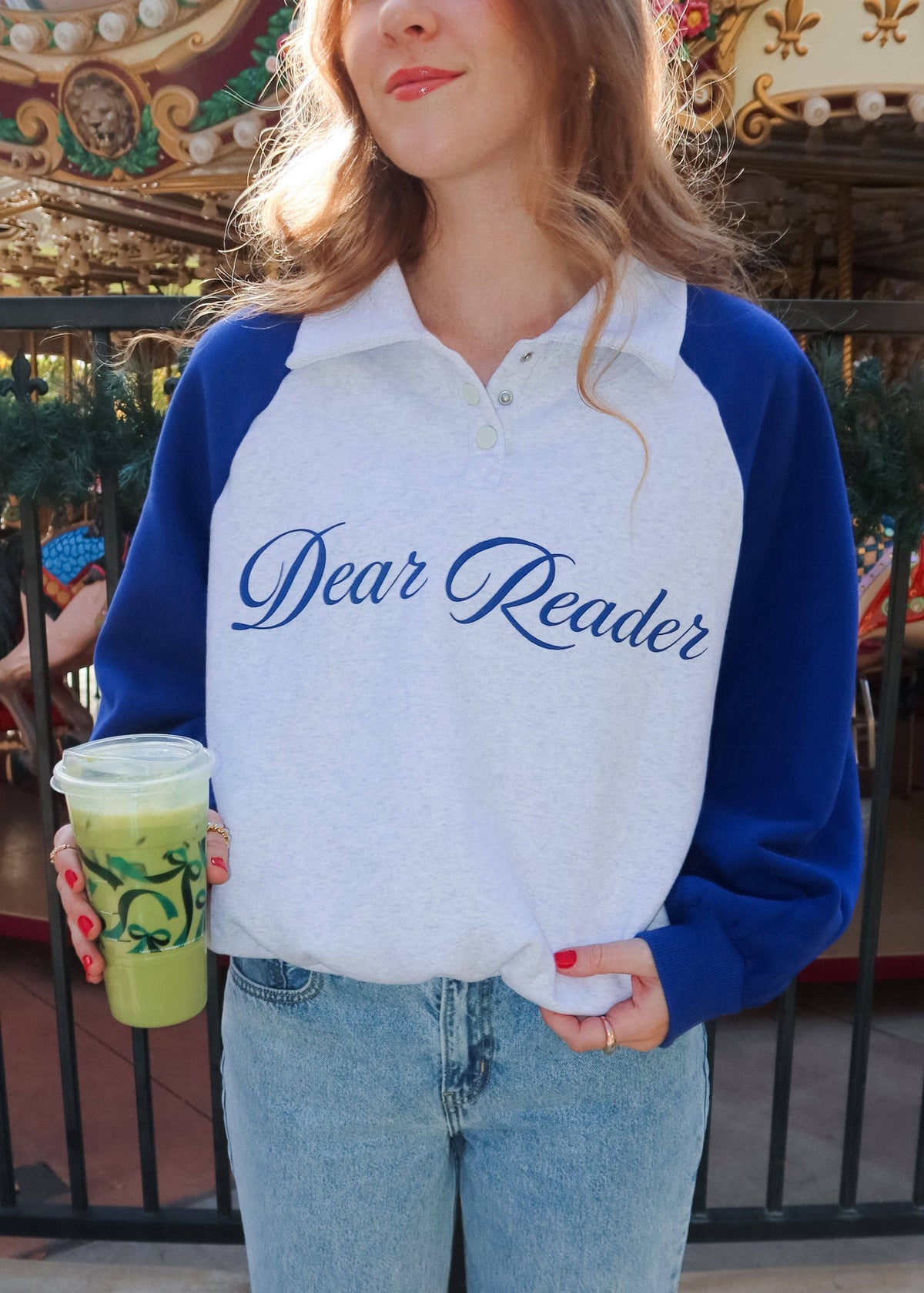 Dear reader collar crewneck