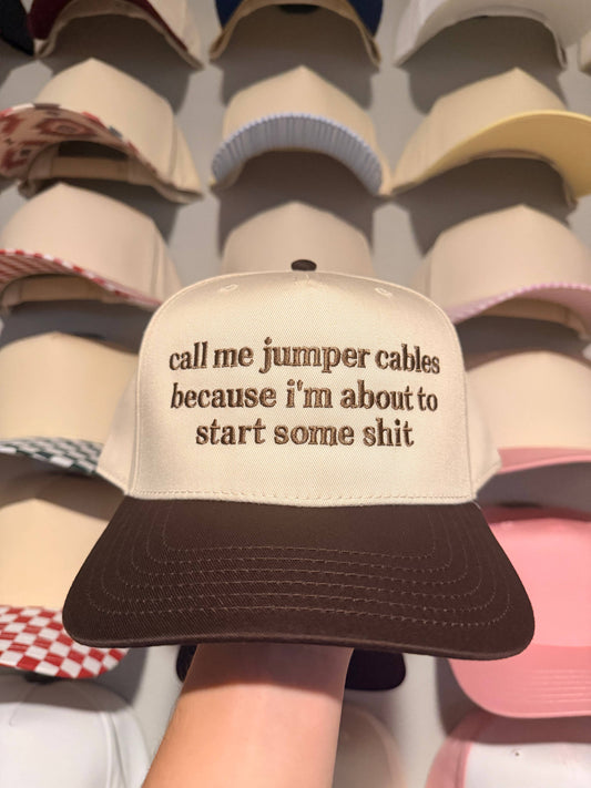 Just Call Me Jumper Cables trucker hat
