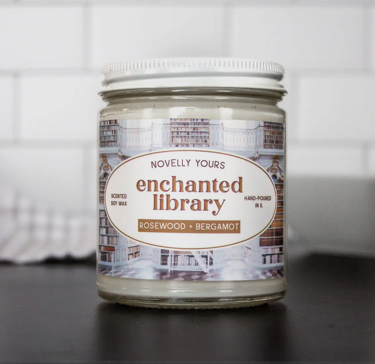 Enchanted Library Candle – Novelly Yours Rosewood + Bergamot