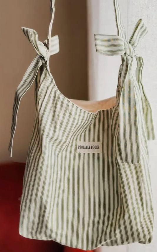 Probably Books Striped Tote Bag