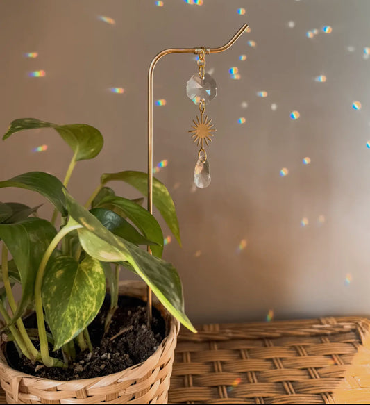 Golden Hour Sun Plant Stake