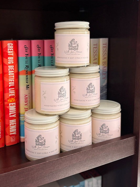With Love, Meena Signature Candle Honeysuckle + Soft Citrus + High Tide