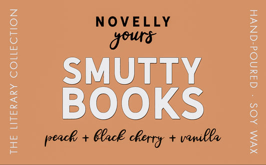 Smutty Books Candle – Peach, Black Cherry & Vanilla