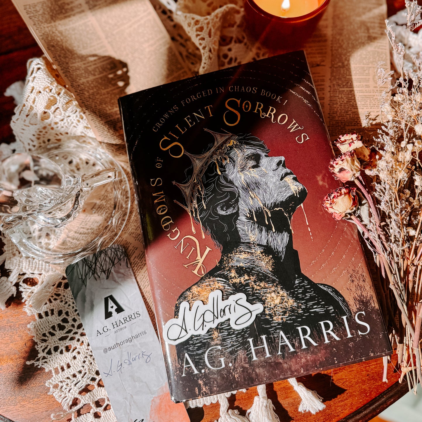 Kingdoms of Silent Sorrows By: A.G. Harris W/ SIGNED SIGNATURE STICKER HARDCOVER