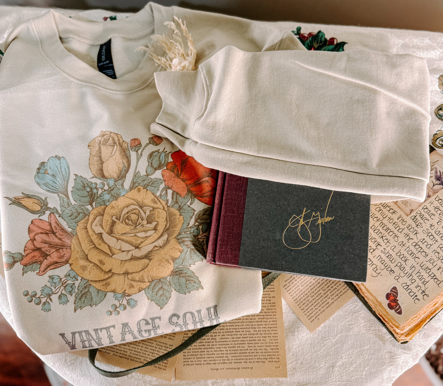 Vintage Soul Floral Crew Neck Sweatshirt