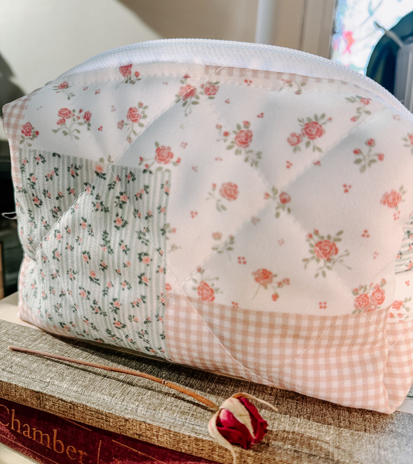 Handmade XL Quilted Makeup Pouch