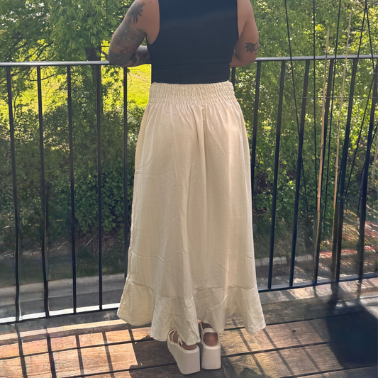 The Market Skirt – Cream Linen