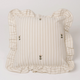 Striped Ruffle Pillow – Cream Floral Stitch