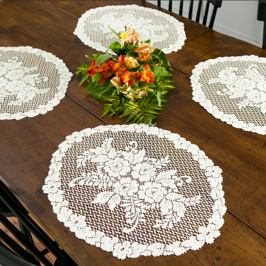 Vintage-Inspired Lace Doily Placemats (Set of 4)