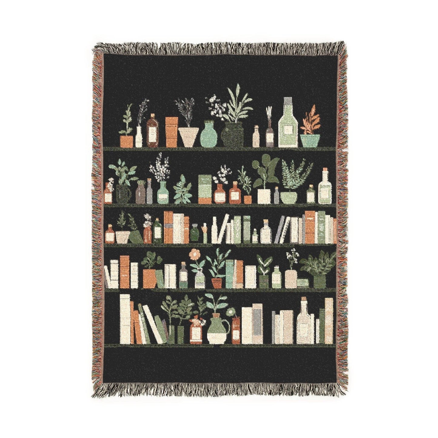Librariancore Bookshelf Woven Throw Blanket