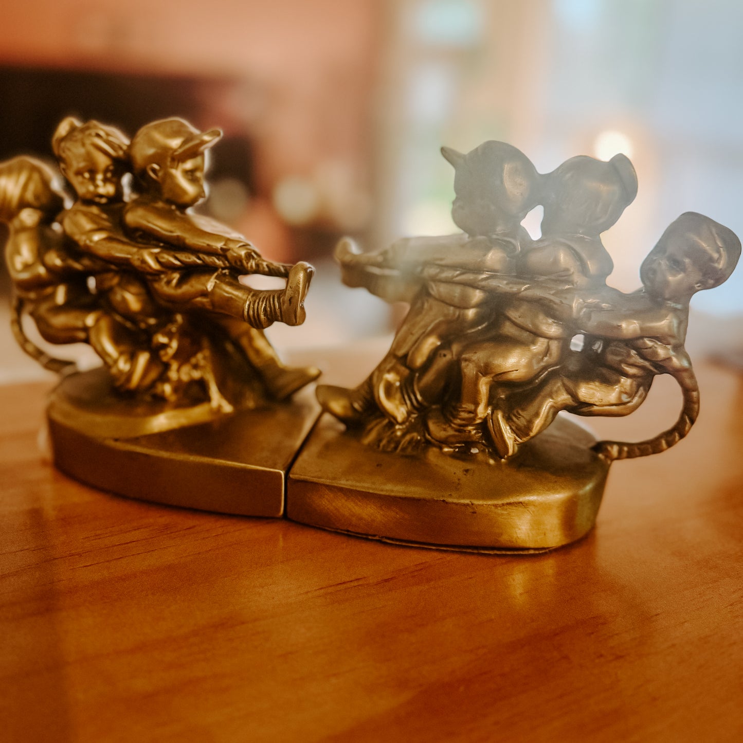 Tug of Wonder Vintage Brass Bookends