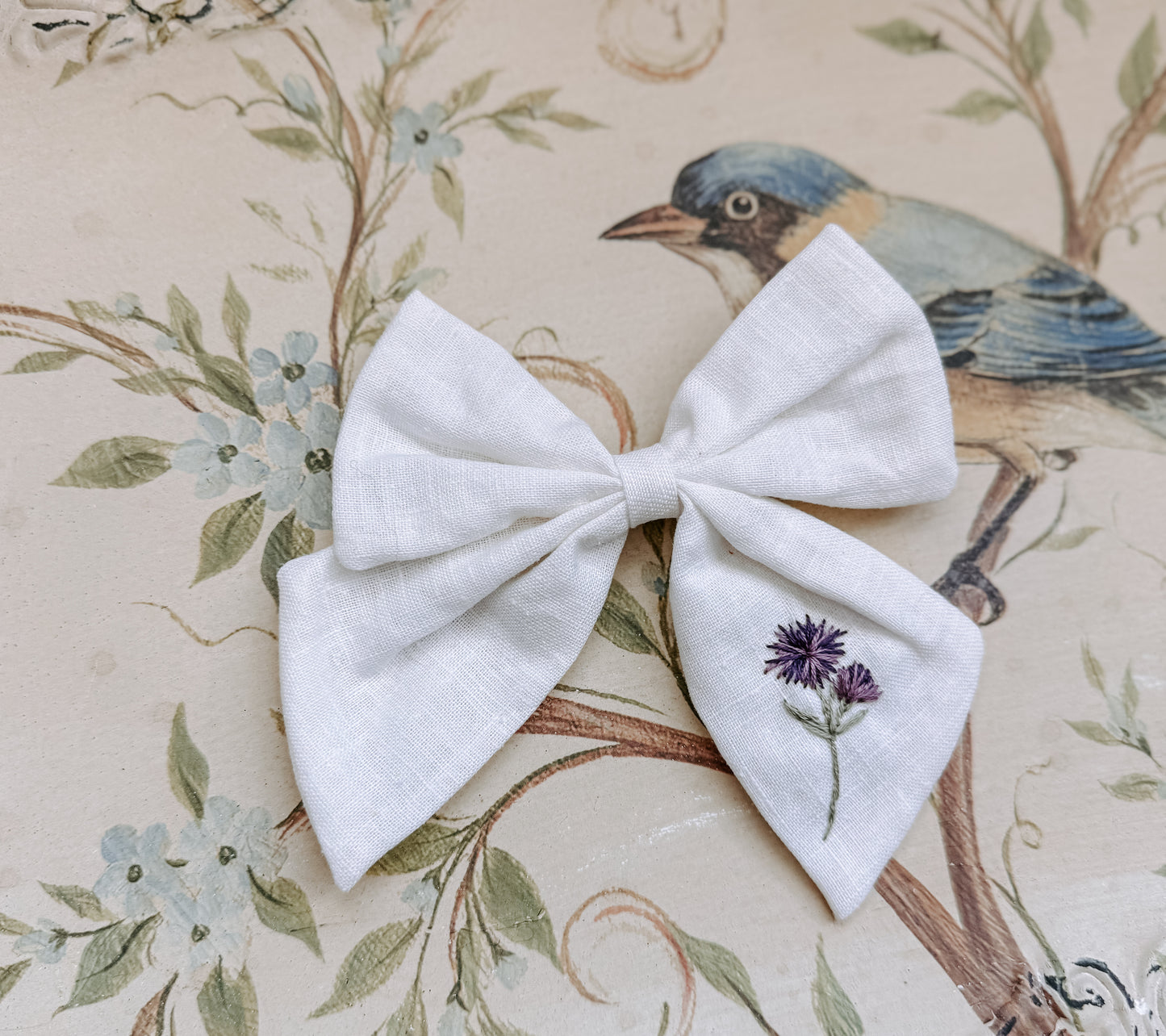 Woodland Whimsy Linen Bows – Floral Edition