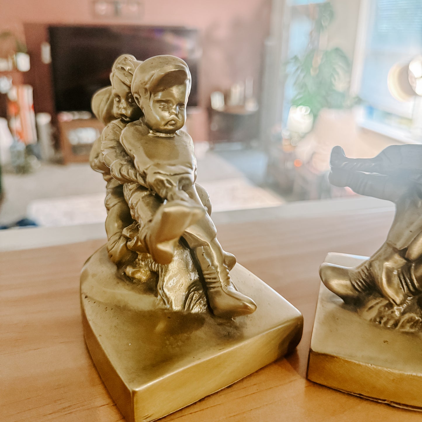Tug of Wonder Vintage Brass Bookends