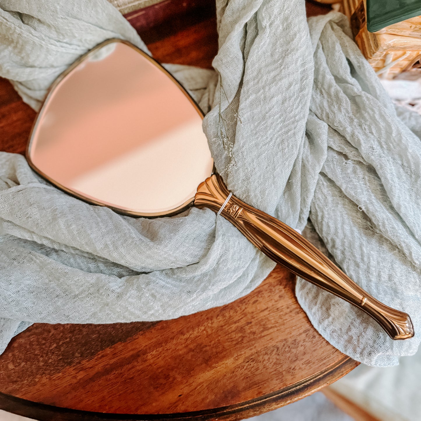 Vintage Rose Vanity Hand Mirror