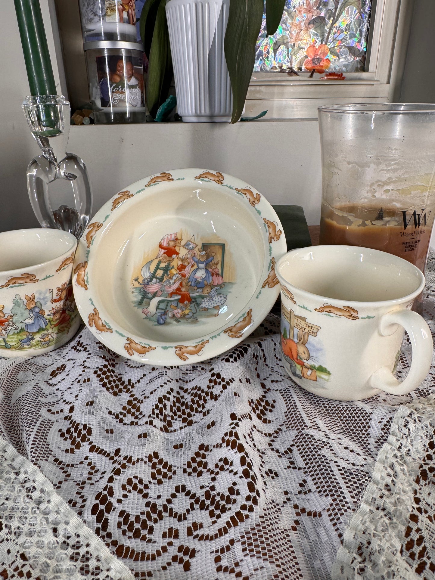 Vintage Bunny Storybook Children’s Dish Set (3-Piece)