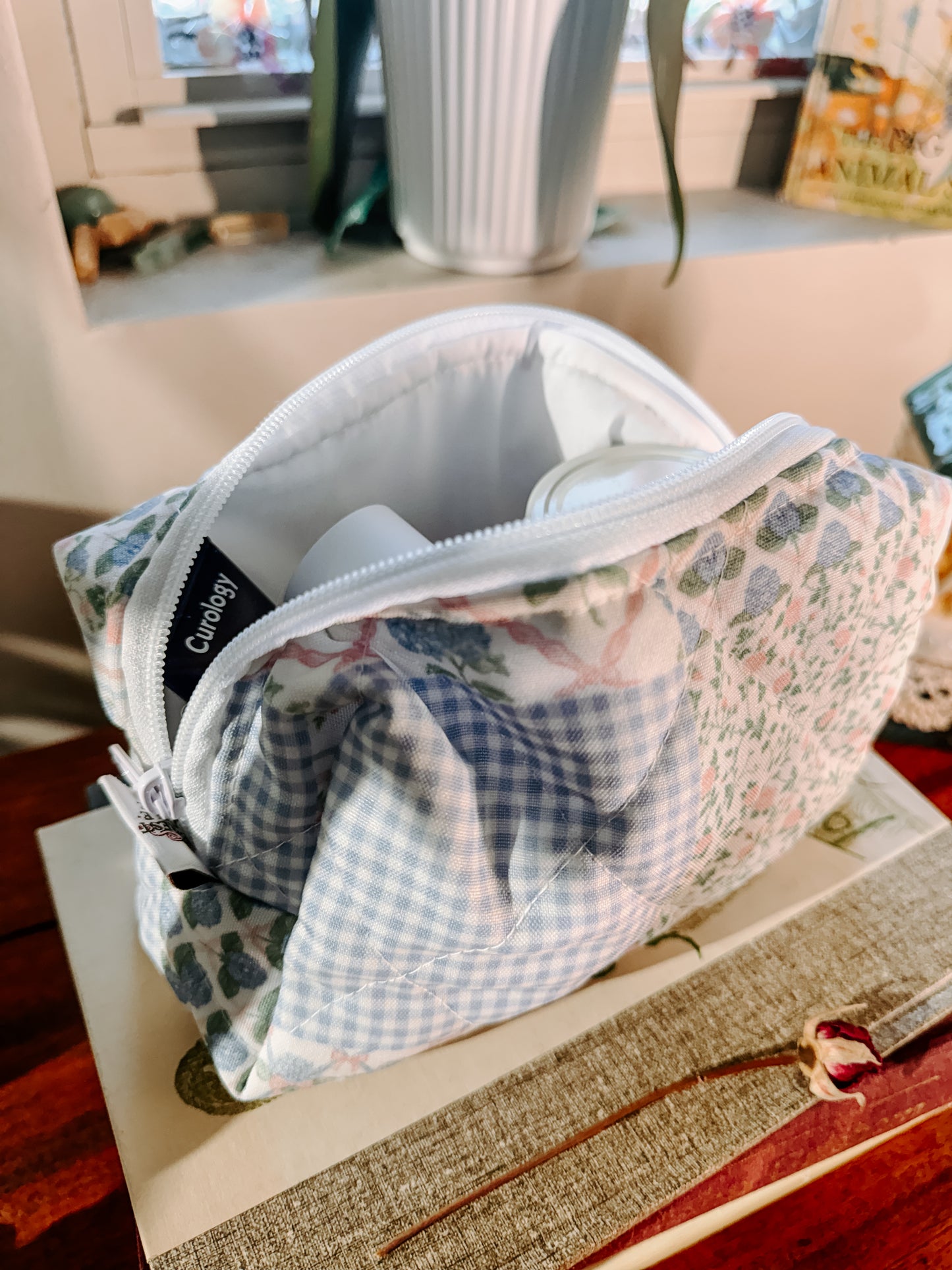 Handmade XL Quilted Makeup Pouch