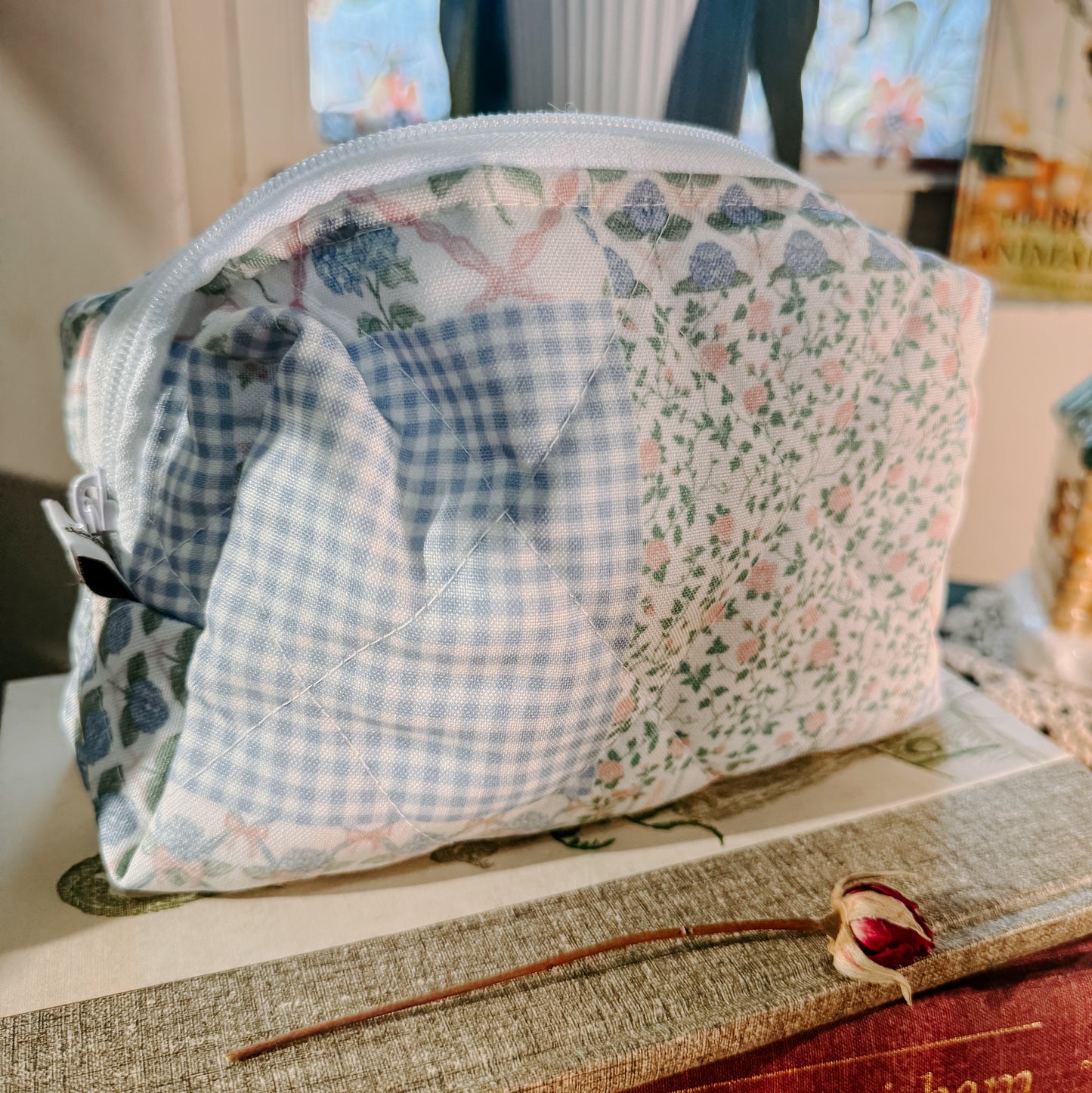 Handmade XL Quilted Makeup Pouch