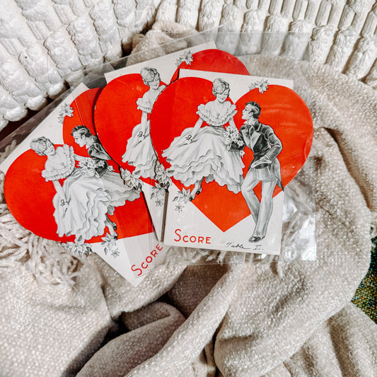 Vintage Heart Scorebook / Tally Cards