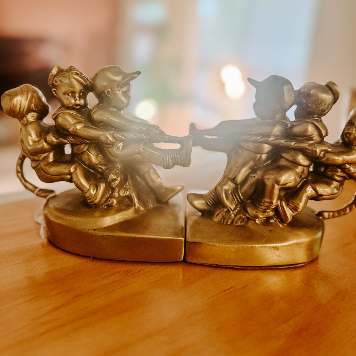 Tug of Wonder Vintage Brass Bookends