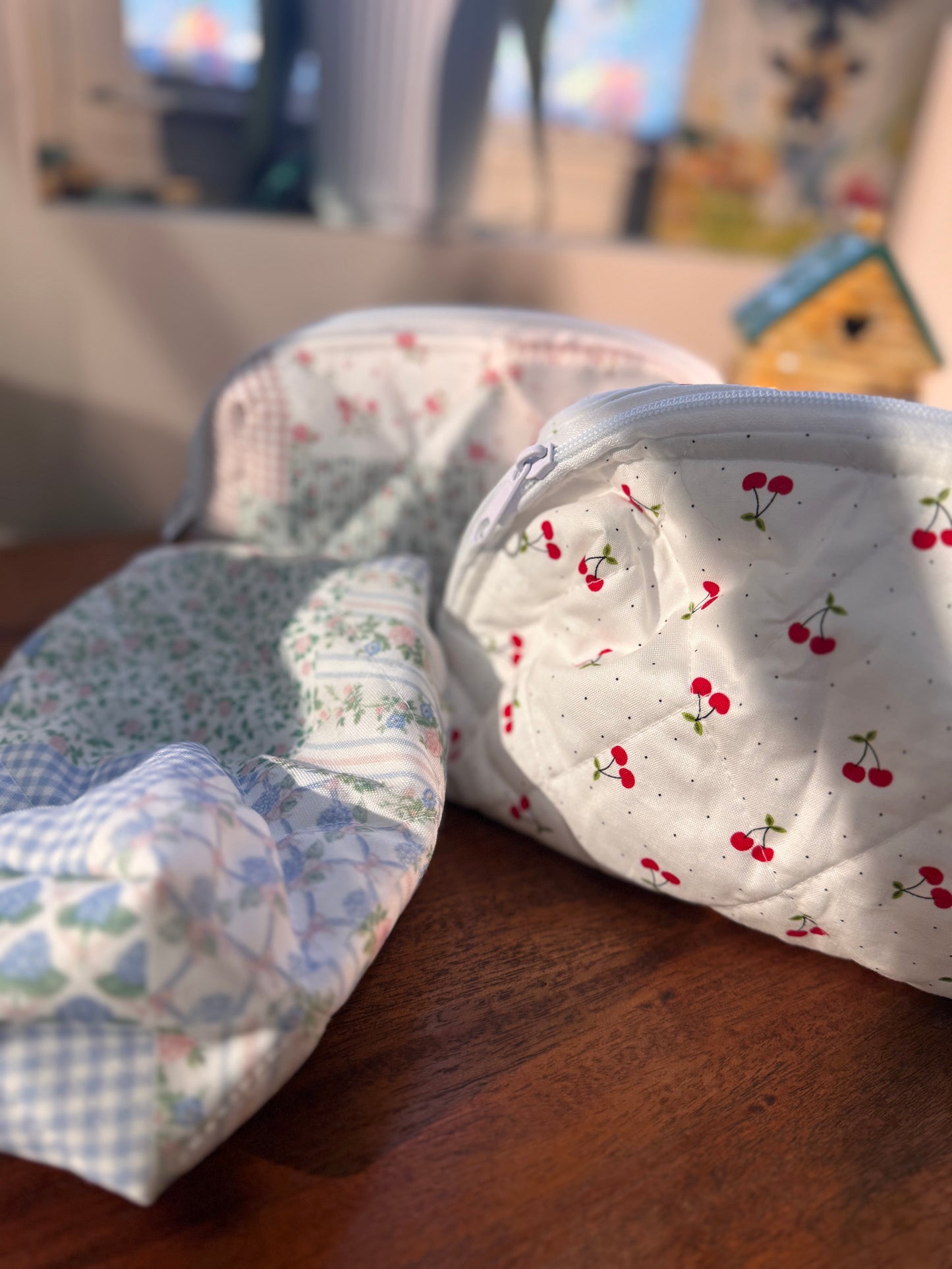 Handmade XL Quilted Makeup Pouch