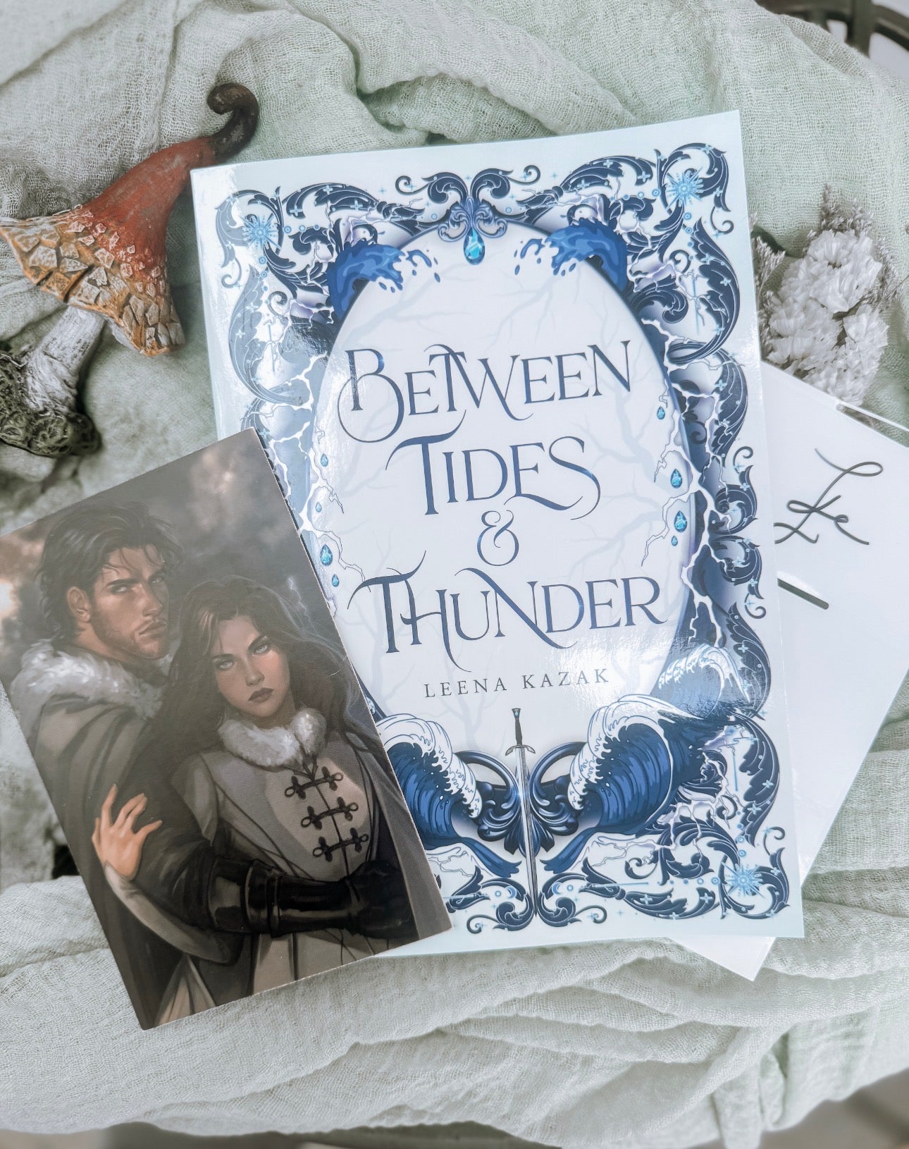 Between Tides & Thunder By: Leena Kazak W/ Signed Bookplate & Print