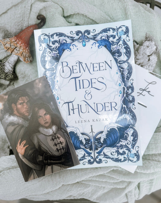 Between Tides & Thunder By: Leena Kazak W/ Signed Bookplate & Print