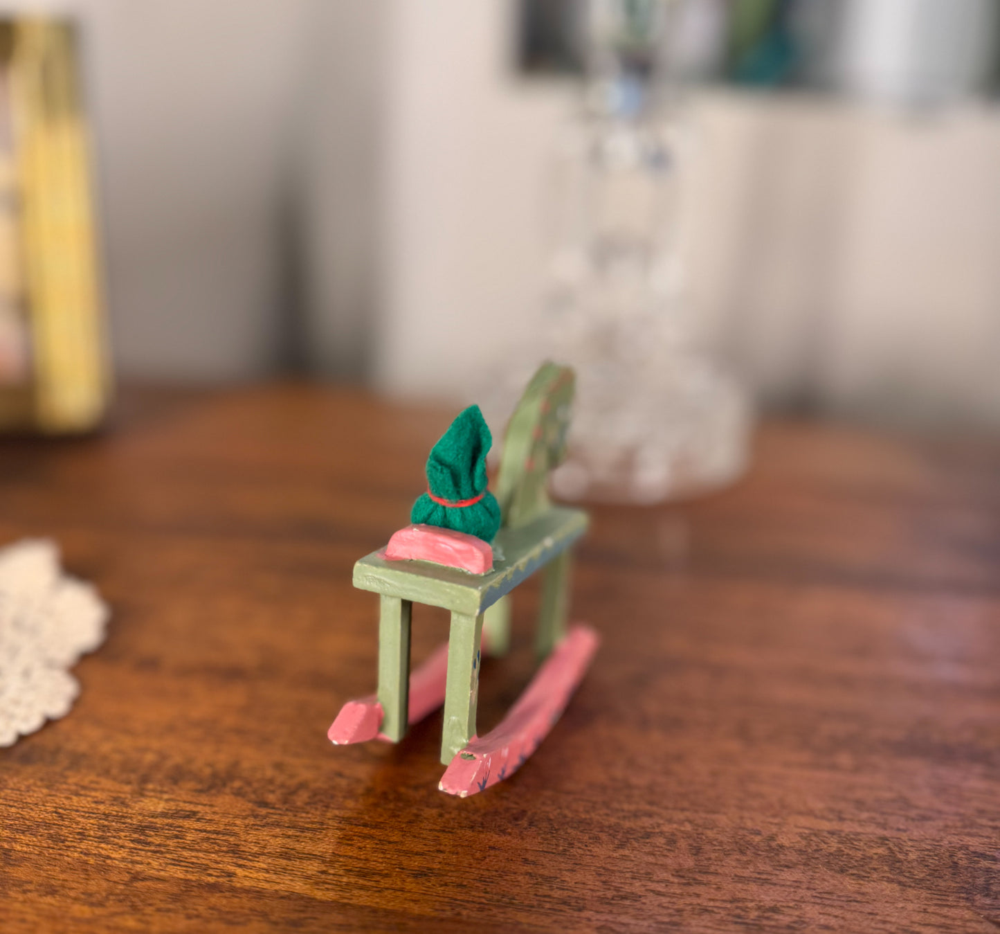 Vintage Wooden Rocking Horse Ornament
