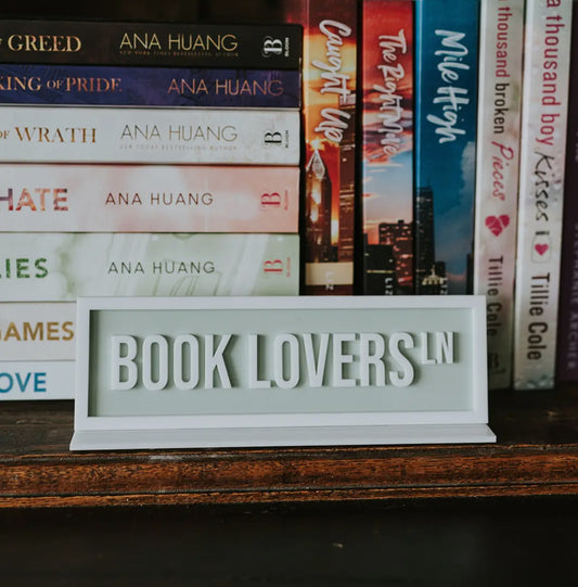 📚 Book Lovers Ln Acrylic Shelf Sign