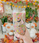 Colorful Halloween Glass with bamboo lid 20 oz